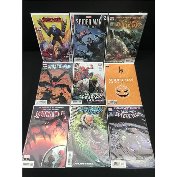 LOT OF 9 COMICS FEATURING SPIDERMAN - MARVEL COMICS