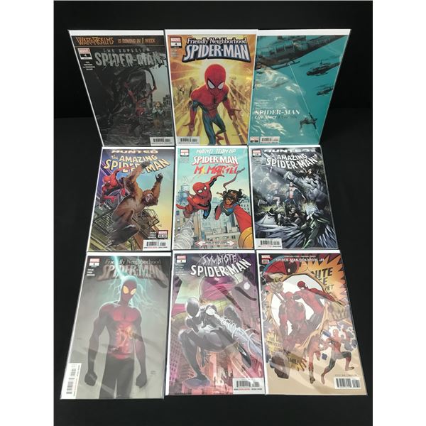 LOT OF 9 COMICS FEATURING SPIDERMAN - MARVEL COMICS