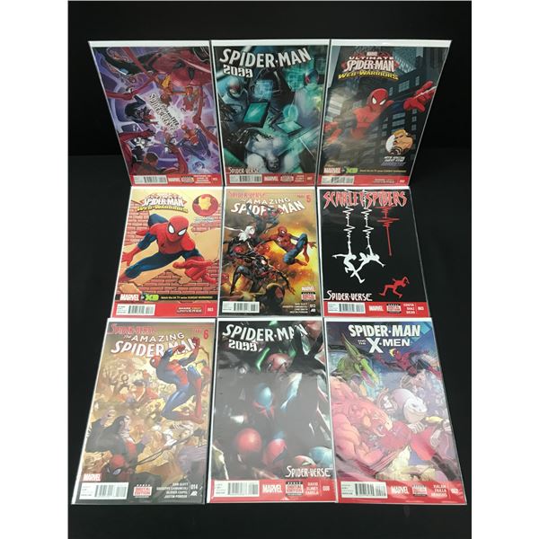 LOT OF 9 COMICS FEATURING SPIDERMAN - MARVEL COMICS