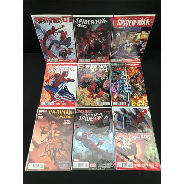LOT OF 9 COMICS FEATURING SPIDERMAN - MARVEL COMICS