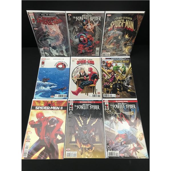 LOT OF 9 COMICS FEATURING SPIDERMAN - MARVEL COMICS