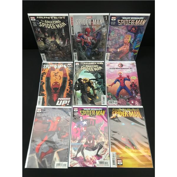 LOT OF 9 COMICS FEATURING SPIDERMAN - MARVEL COMICS