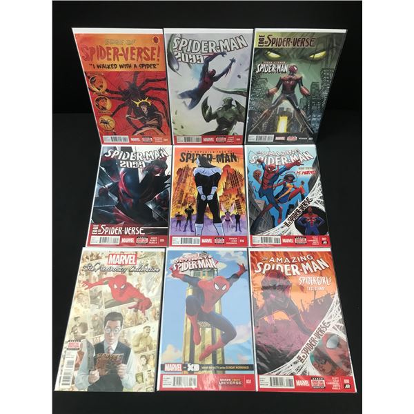 LOT OF 9 COMICS FEATURING SPIDERMAN - MARVEL COMICS