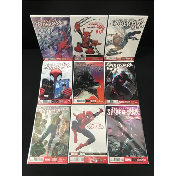 LOT OF 9 COMICS FEATURING SPIDERMAN - MARVEL COMICS
