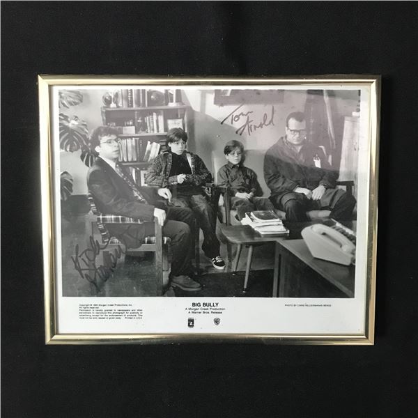 RICK MORANIS AND TOM ARNOLD SIGNED BIG BULLY LOBBY CARD