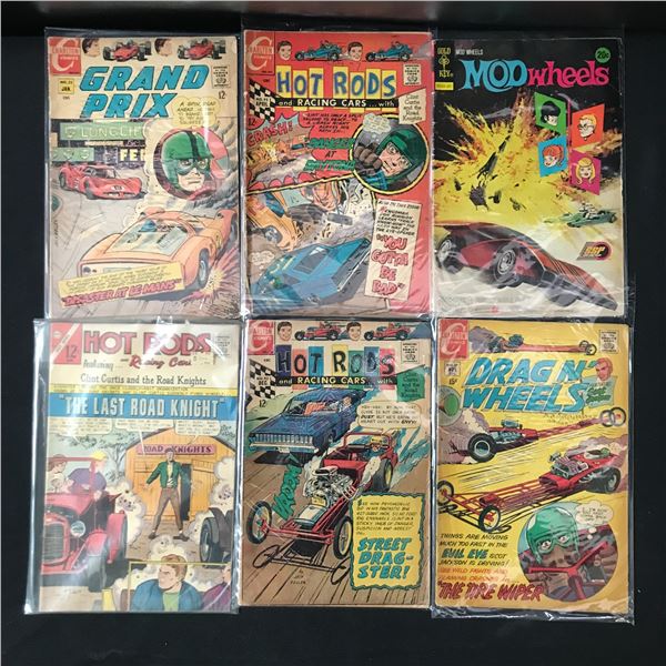 CHARLTON COMICS SILVER AGE RACING COMIC BOOK LOT