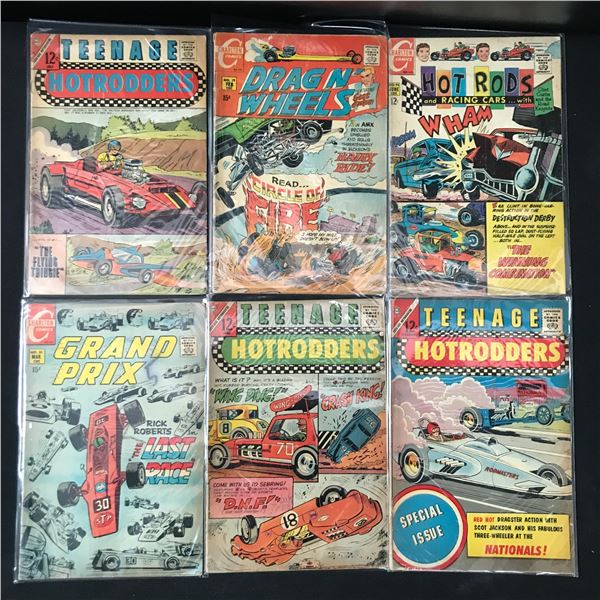 CHARLTON COMICS SILVER AGE RACING COMIC BOOK LOT