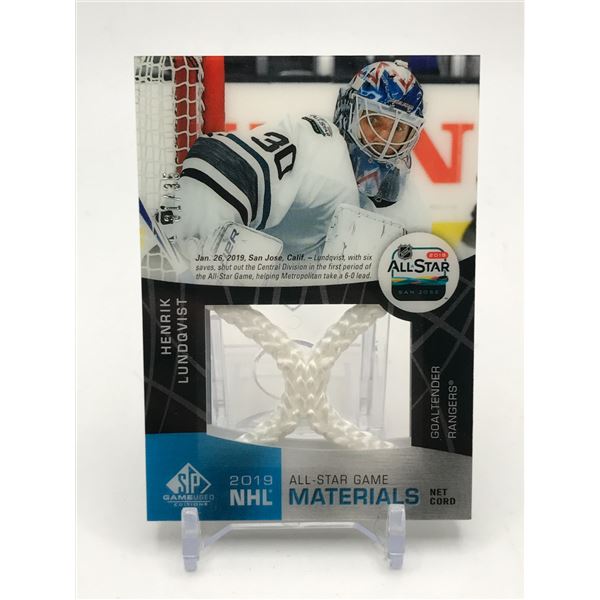 2019 UPPER DECK SP GAME USED HENRIK LUNDQVIST MATERIALS