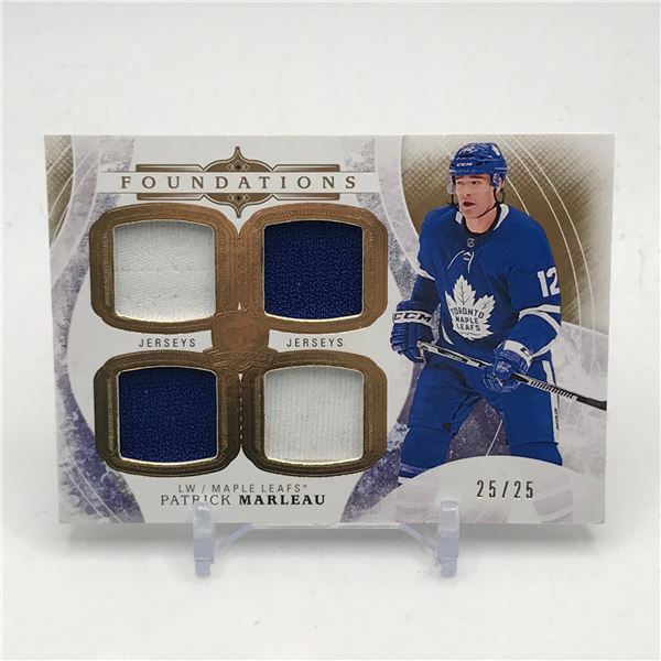 2017-18 UPPER DECK THE CUP PATRICK MARLEAU FOUNDATIONS QUAD PATCH 25/25