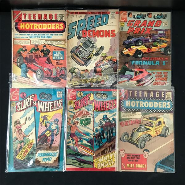 CHARLTON COMICS SILVER AGE RACING COMIC BOOK LOT