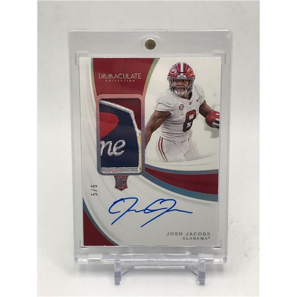 2019 PANINI IMMACULATE COLLECTION JOSH JACOBS ROOKIE PATCH AUTO 5/5