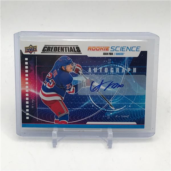 2019-20 UPPER DECK CREDENTIALS ADAM FOX ROOKIE AUTO