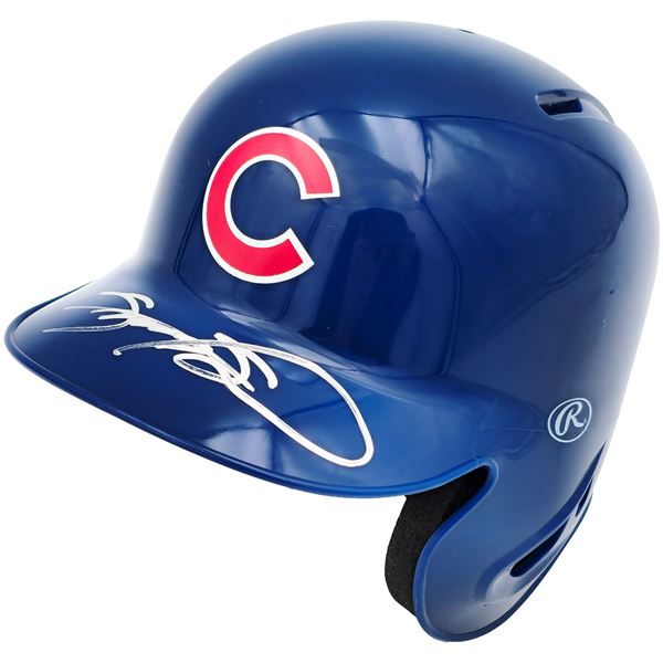 SAMMY SOSA SIGNED CHICAGO CUBS MINI HELMET (BECKETT COA)
