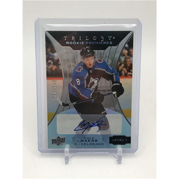 2019-20 UPPER DECK TRILOGY CALE MAKAR ROOKIE PREMIERE AUTOGRAPHS 102-249