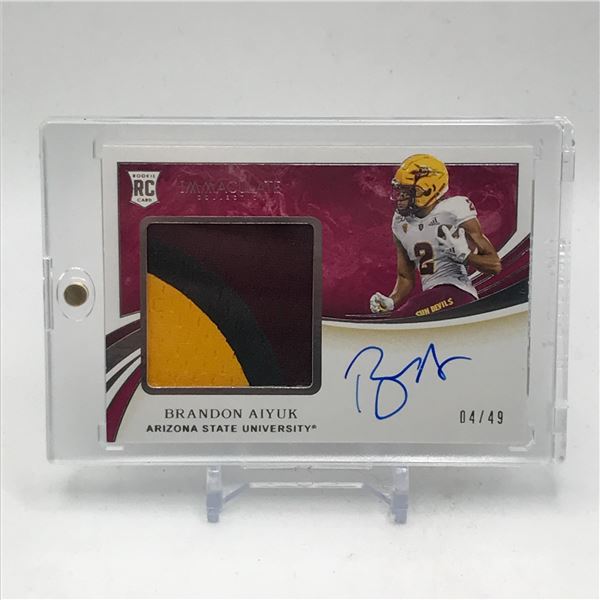 2020 PANINI IMMACULATE COLLECTION BRANDON AIYUK ROOKIE PATCH AUTO 4/49
