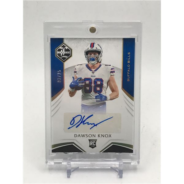 2019 PANINI LIMITED DAWSON KNOX ROOKIE AUTO 3/25