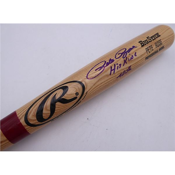 PETE ROSE SIGNED RAWLINGS BASEBALL BAT (BECKETT COA)