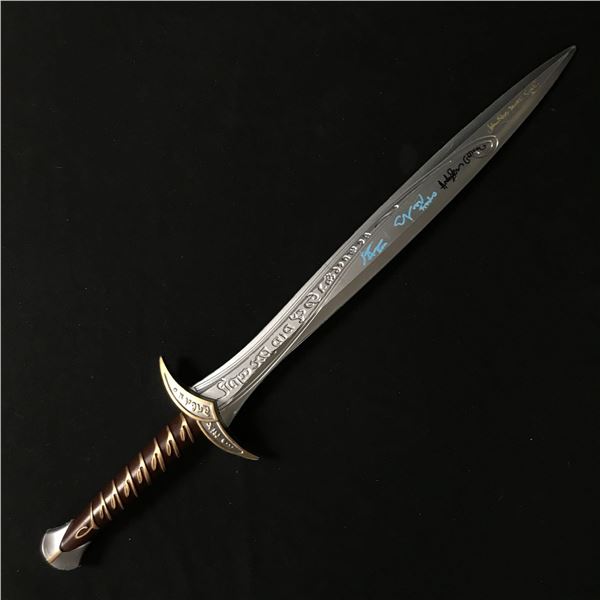 LORD OF THE RINGS QUAD SIGNED STING SWORD (WOOD,ASTIN,SERKIS,DAVIES) WWOC COA