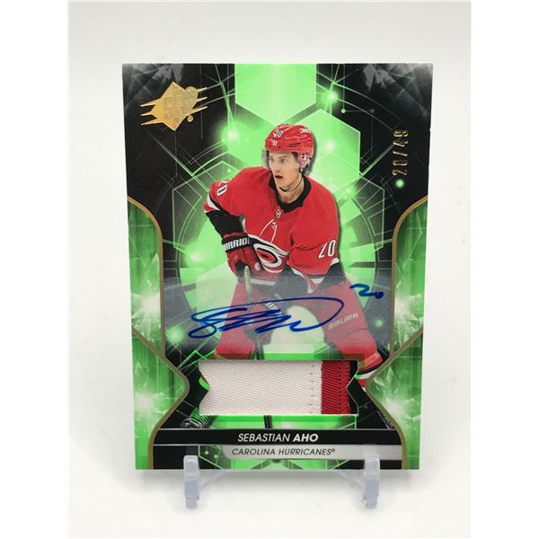 2019-20 UPPER DECK SPX SEBASTIAN AHO PATCH AUTO 20\49