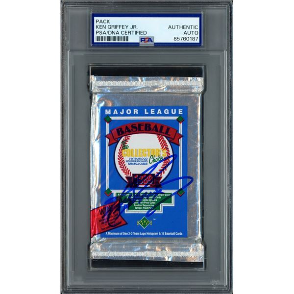 KEN GRIFFEY JR. SIGNED 1989 UPPER DECK SEALED PACK (PSA COA)