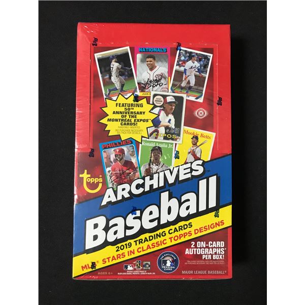 SEALED 2019 TOPPS ARCHIVES BASEBALL HOBBY BOX ( 2 ON CARD AUTOS GUERRERO JR RC)