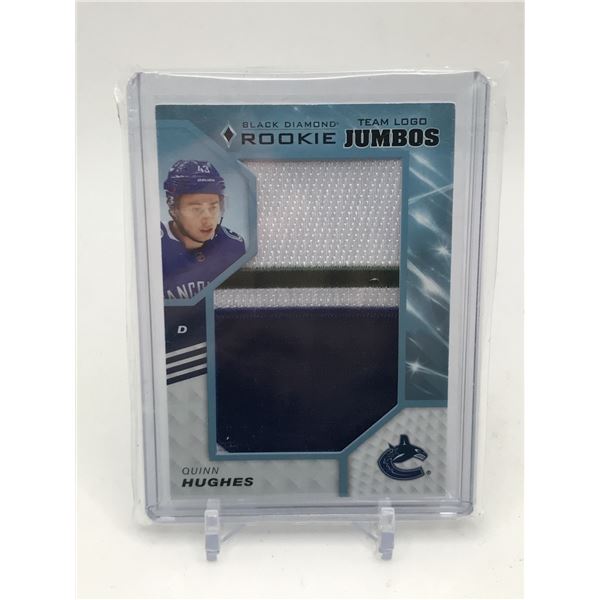 2019-20 UPPER DECK BLACK DIAMOND QUINN HUGHES ROOKIE TEAM LOGO JUMBOS