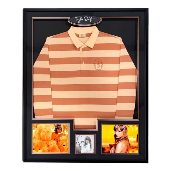 TAYLOR SWIFT SIGNED AND CUSTOM FRAMED POLO JERSEY DISPLAY 24 X 36 (JSA COA)