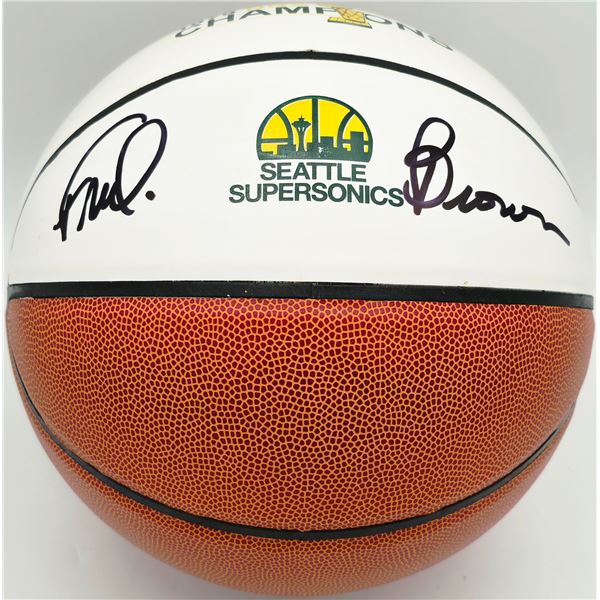 Downtown Fred Brown Autographed 1978-79 NBA Champions Logo Basketball  MCS HOLO