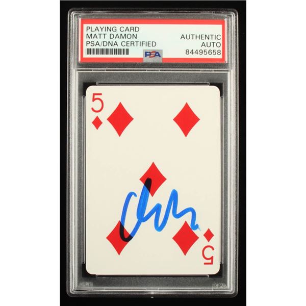 MATT DAMON SIGNED PLAYING CARD (ROUNDERS) PSA COA