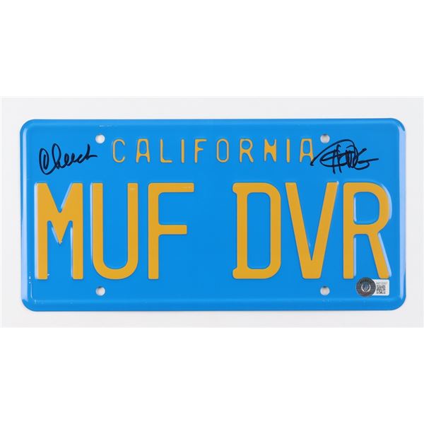CHEECH AND CHONG SIGNED MUF DVR LICENSE PLATE (BECKETT COA)