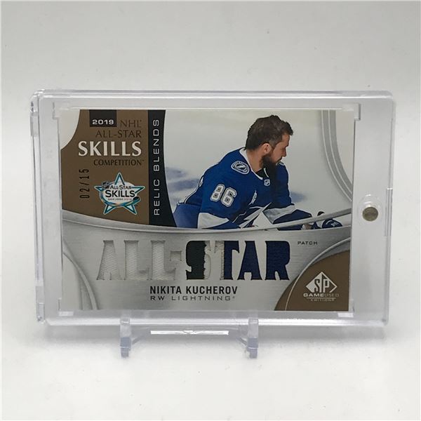 2019-20 UPPER DECK SP GAME USED NIKITA KUCHEROV RELIC BLENDS 2/15