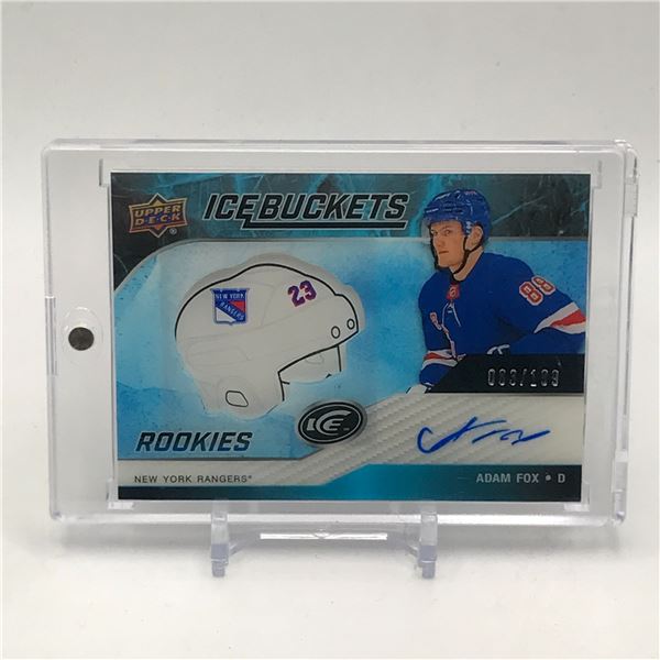 2019-20 UPPER DECK ICE ADAM FOX ICE BUCKET ROOKIE AUTO 83/199