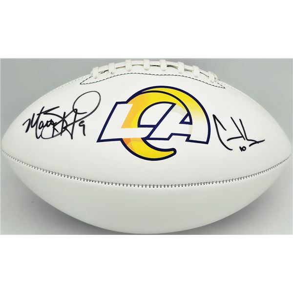 MATTHEW STAFFORD AND COOPER KUPP SIGNED RAMS FOOTBALL (BECKETT COA)