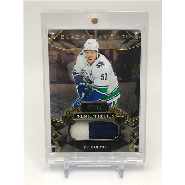 2019-20 UPPER DECK BLACK DIAMOND HOCKEY BO HORVAT PREMIUM RELICS PATCH TRADING CARD 50/50