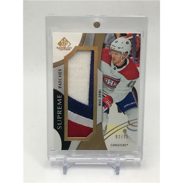 2019-20 UPPER DECK SP GAME USED HOCKEY MAX DOMI SUPREME PATCHES TRADING CARD 02/15