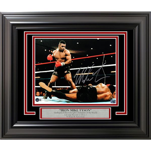 MIKE TYSON SIGNED AND FRAMED ACTION PICTURE - FITERMAN SPORTS COA