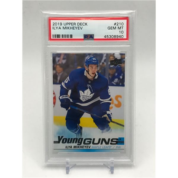 2019 UPPER DECK ILYA MIKHEYEV YOUNG GUNS ROKIE CARD (PSA 10)
