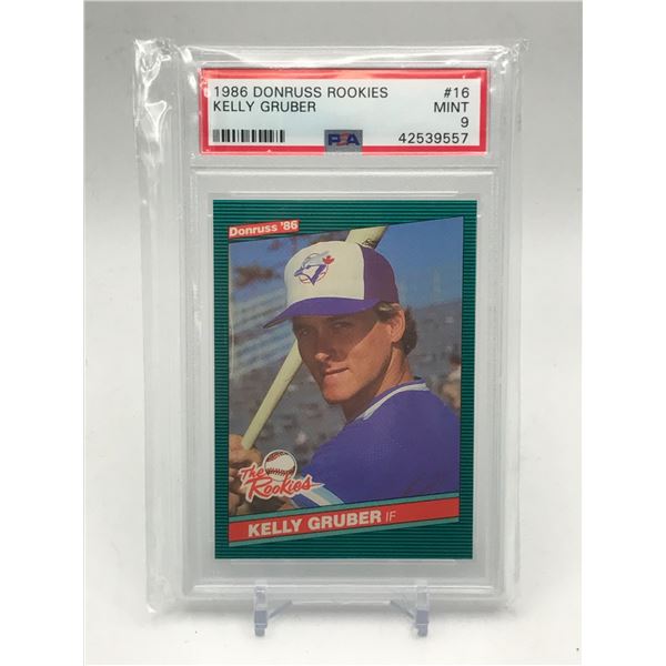 1986 DONRUSS ROOKIES KELLY GRUBER (PSA 9)
