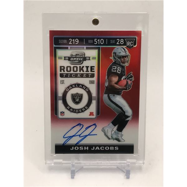 2019 PANINI OPTIC JOSH JACOBS ROOKIE AUTO 176/199