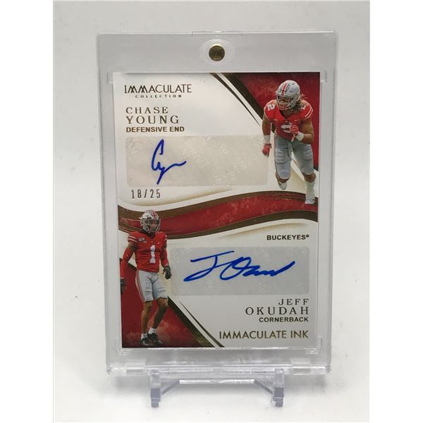 2020 PANINI IMMACULATE COLLECTION CHASE YOUNG JEFF OKUDAH AUTOS 18/25