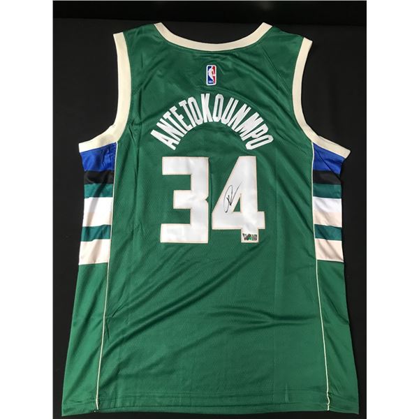 GIANNIS ANTETOKOUNMPO SIGNED MILWAUKEE BUCKS CUSTOM JERSEY - ACE COA
