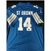Image 1 : AMON RA ST BROWN SIGNED CUSTOM FOOTBALL JERSEY - ACE COA