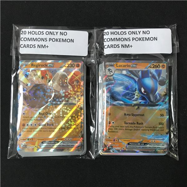 LOT OF 40 POKEMON HOLO TRADING CARDS (NO COMMONS)