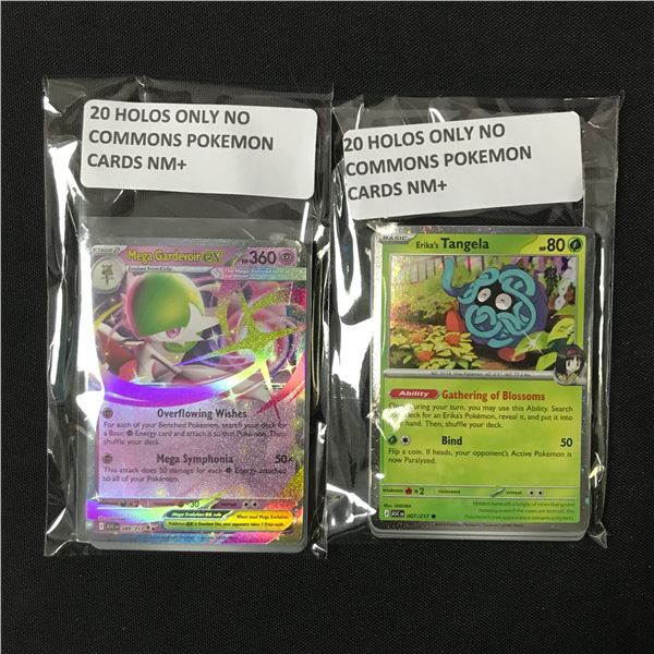 LOT OF 40 POKEMON HOLO TRADING CARDS (NO COMMONS)