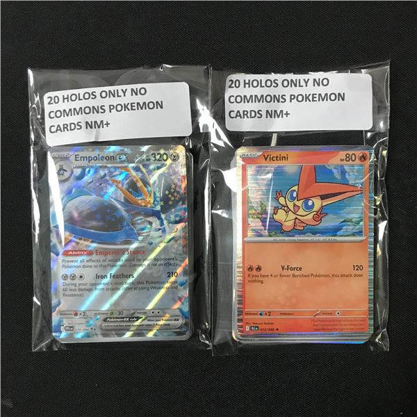 LOT OF 40 POKEMON HOLO TRADING CARDS (NO COMMONS)