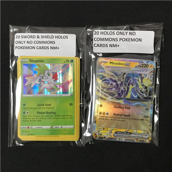 LOT OF 40 POKEMON HOLO TRADING CARDS (NO COMMONS)