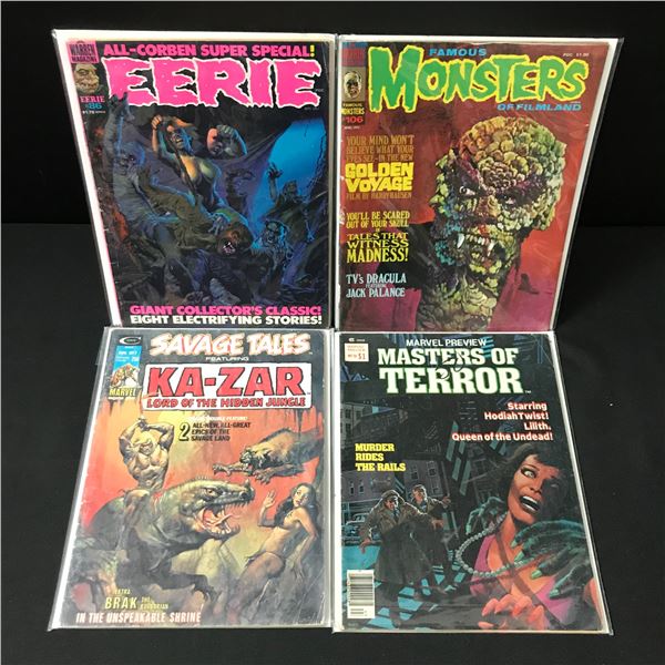 VINTAGE MAGAZINE LOT EERIE, MONSTERS,SAVAGE TALES