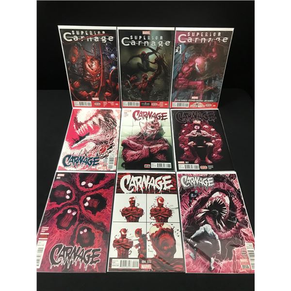 LOT OF 9 HIGH GRADE MODERN  CARNAGE COMICS
