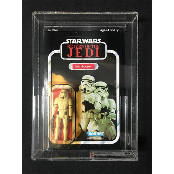 1984 KENNER STAR WARS IMPERIAL STORMTROOPER ACTION FIGURE IN ORIGINAL PACKAGING - CAS GRADE 80