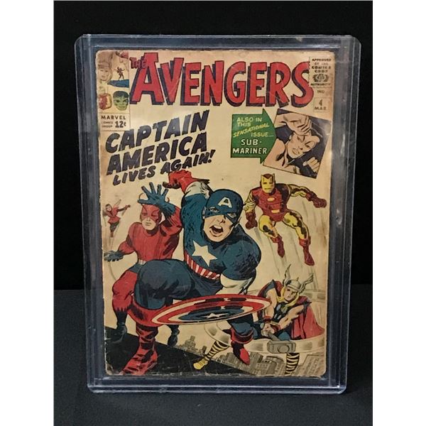 HUGE KEY AVENGERS NO.4 (1ST APPEARANCE CAPTAIN AMERICA)- MARVEL COMICS